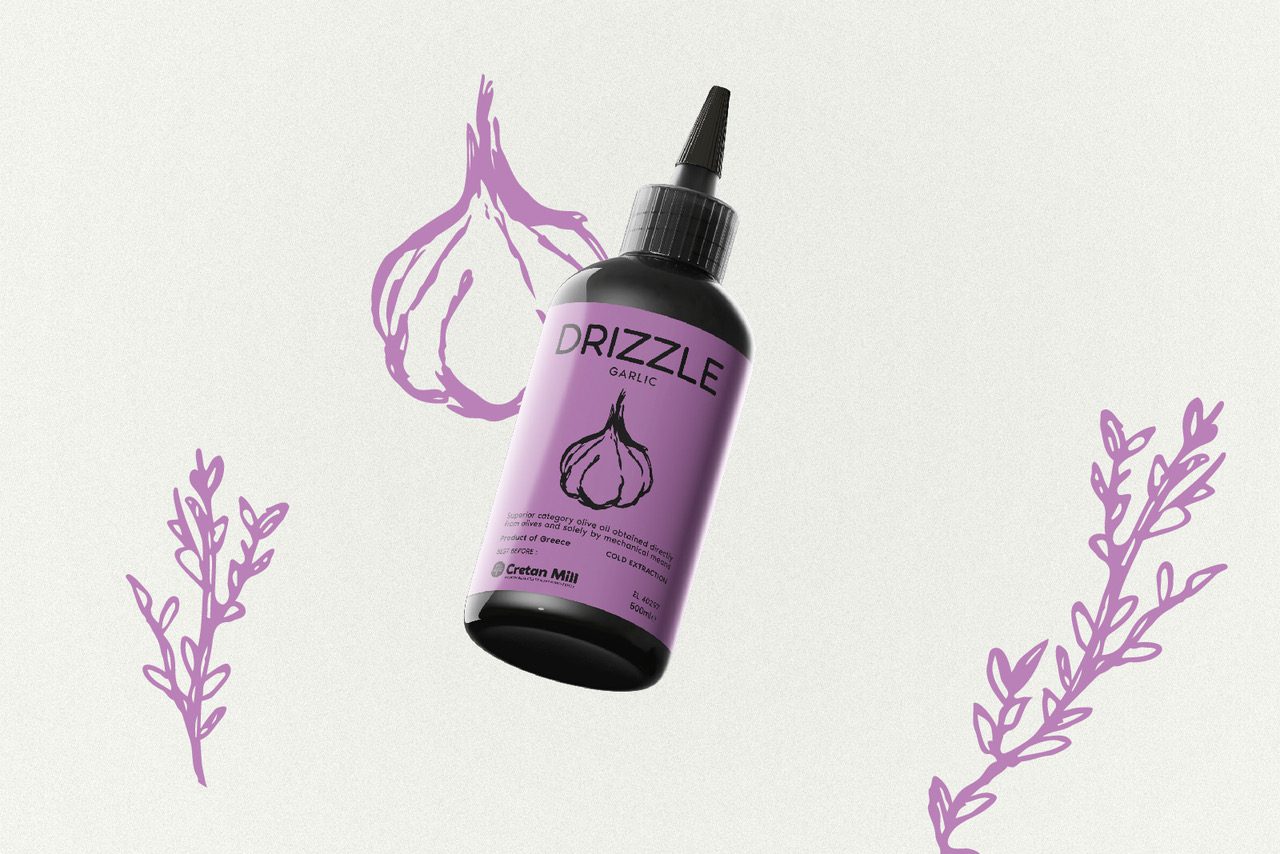 OLIVE OIL drizzle packaging labels