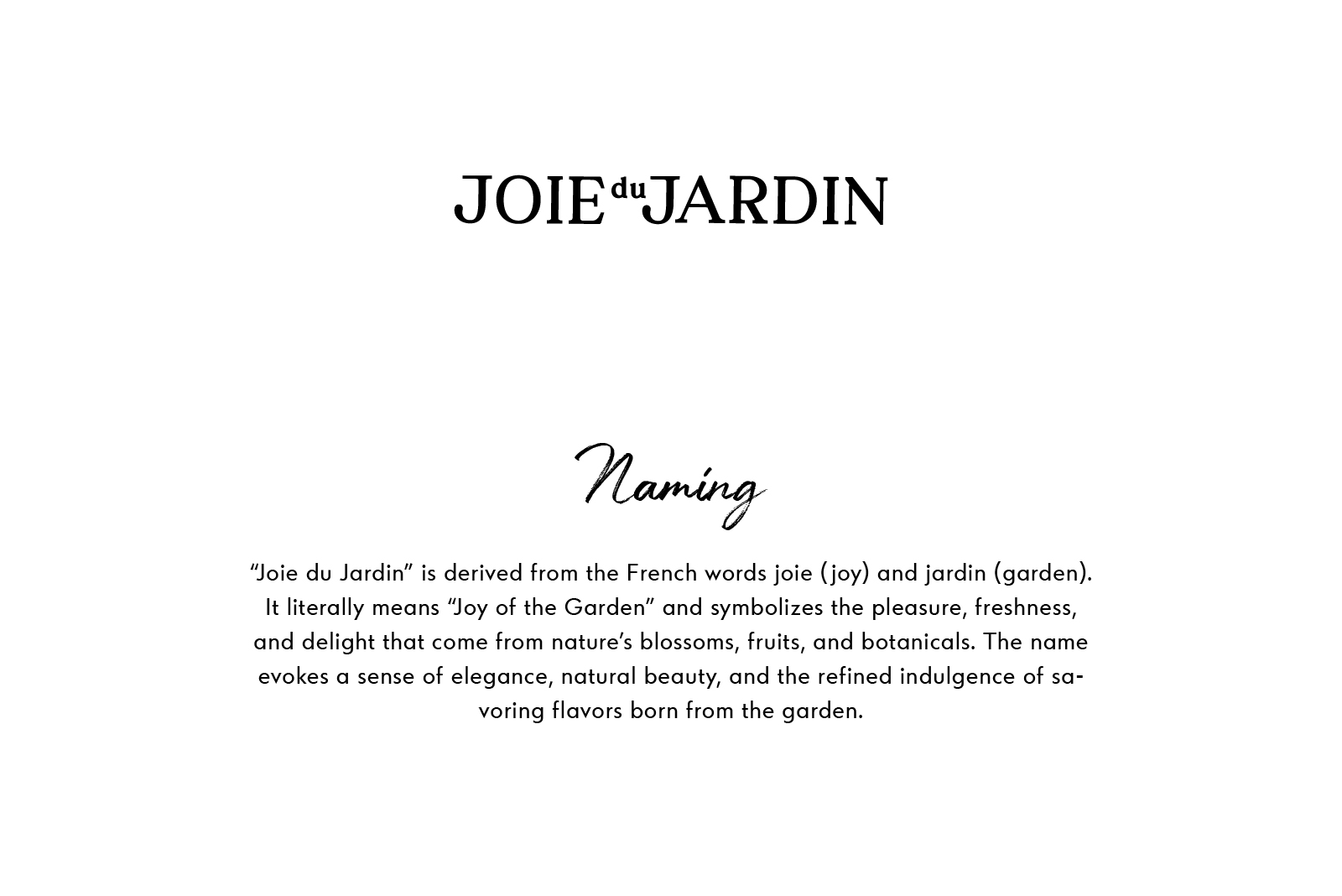 JOIE-DU-JARDIN PACKAGING NAMING DESIGN LIGUERS