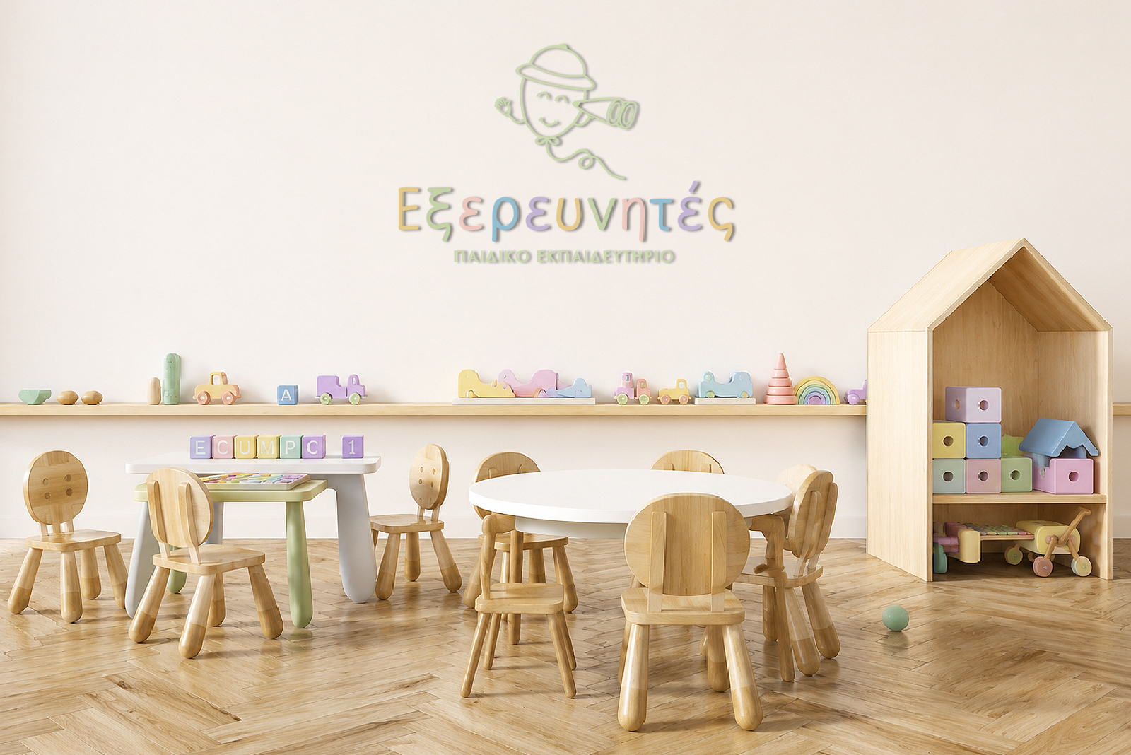 EXEREYNHTES paidiko ekpaideythrio iraklio logo branding